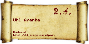 Uhl Aranka névjegykártya